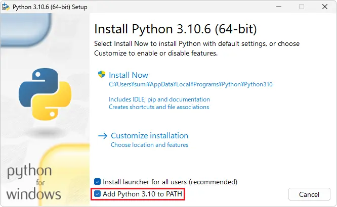 Python 3.10.6 Setup