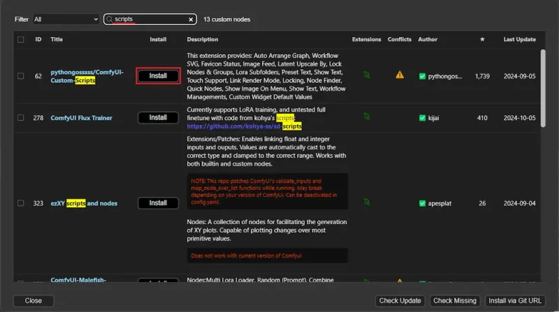 Install Custom Nodes 1