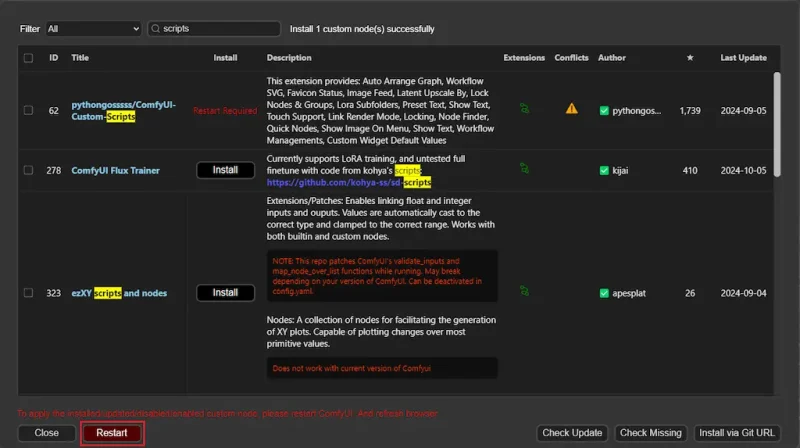 Install Custom Nodes 2